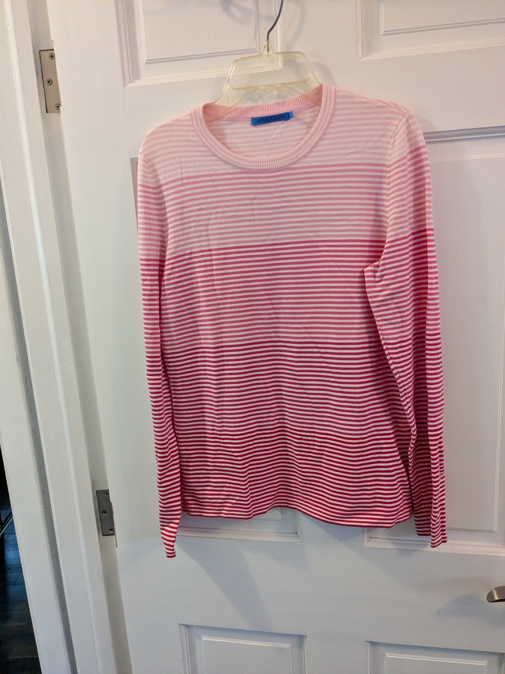 J. McLaughlin Pink Ombre Stripe Long-Sleeve Tee